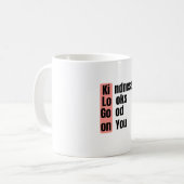 Mok 'Vriendelijkheid staat je goed' (Voorkant links)