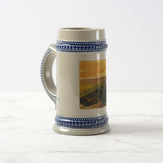 mok: "Vroege dag is vreedzame sarren" Bierpul (Voorkant links)