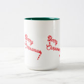 Mok: Vrolijk kerstfeest Tweekleurige Koffiemok (Center)