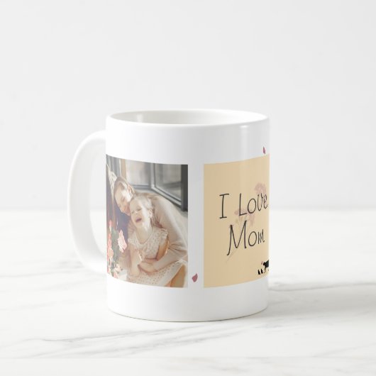 Mok Warm-geel en foto-Moederdag-koffie (Voorkant links)