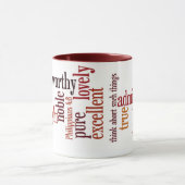 mok "Wat ook is": Filippijnen 4:8 (Midden)