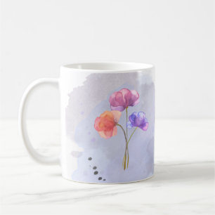 Mok waterverf bloemen