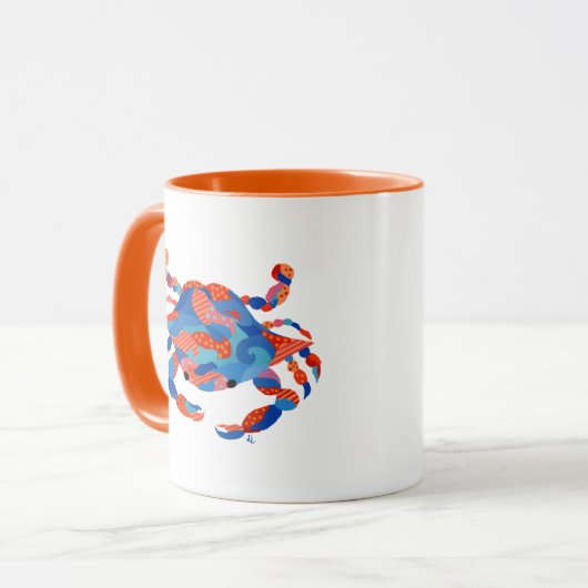 Mok Waterverf Crab Multicolor (Voorkant links)