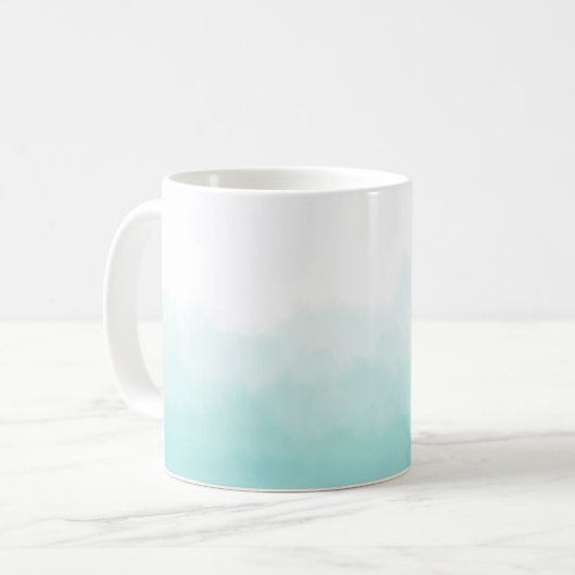 Mok Waterverf gradiënt Ombre Modern Turquoise (Voorkant links)