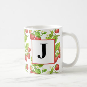 Mok Waterverf monogram aardbei