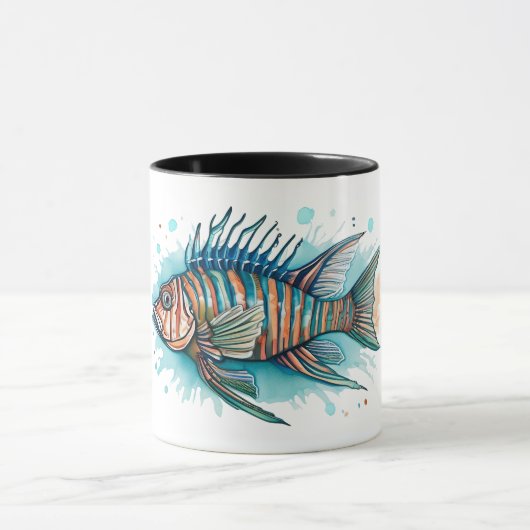 Mok - Waterverf Serie: Lionfish (Midden)