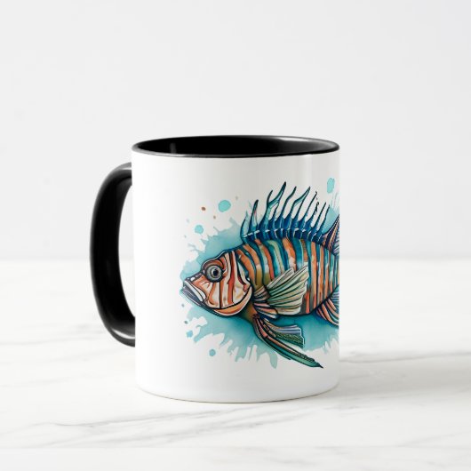 Mok - Waterverf Serie: Lionfish (Voorkant links)