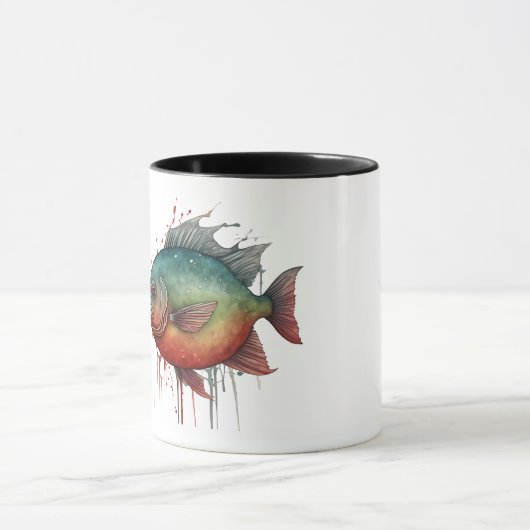 Mok - Waterverf Serie: Piranha (Midden)