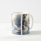Mok"Whimsical Elegance: White Rabbit Mok voor Deli (Voorkant rechts)