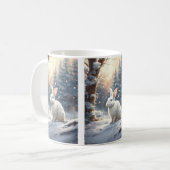 Mok"Whimsical Elegance: White Rabbit Mok voor Deli (Voorkant links)