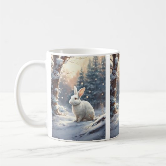 Mok"Whimsical Elegance: White Rabbit Mok voor Deli (Links)