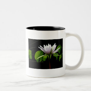 Mok, White Water Lily with Light Tweekleurige Koffiemok