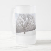 Mok winterbomen, gevroren glazen bier (Voorkant links)