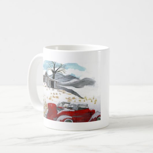 Mok winterscène door JML (Voorkant links)