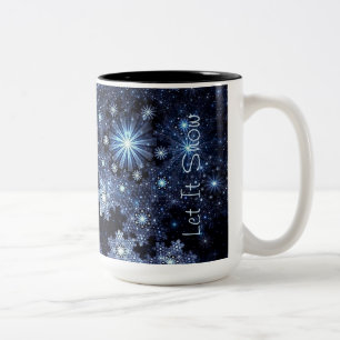 Mok wintery Blue Snowflake Pattern