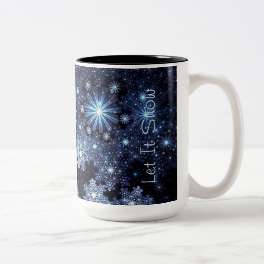 Mok wintery Blue Snowflake Pattern (Rechts)