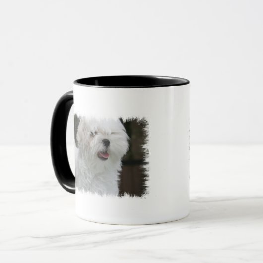 Mok witte Maltese puppy Coffee (Voorkant links)