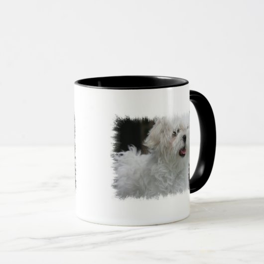 Mok witte Maltese puppy Coffee (Voorkant rechts)