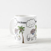 Mok wolken met witte schapenpalm (Voorkant links)