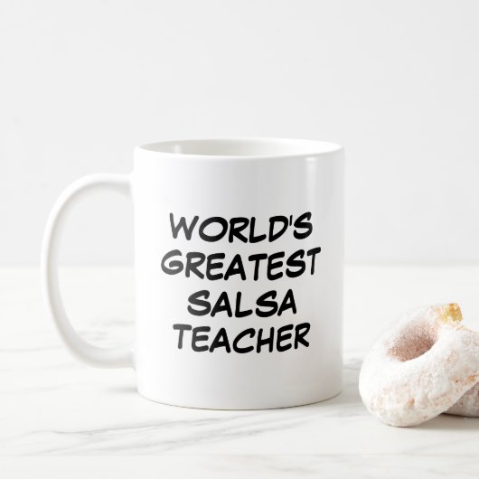 mok "World's Greatest Salsa Teacher" (Met donut)