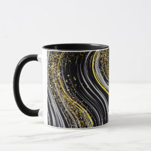 Mok Wrap: Zwart Marmer & Glitter Design