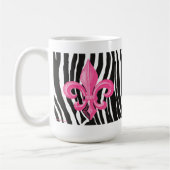 Mok Zebra Print Coffee met warmroze fleur de Lis (Links)