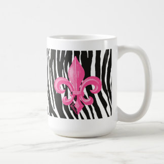 Mok Zebra Print Coffee met warmroze fleur de Lis