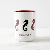 Mok - Zee Paarden met naam (kastanjebruin & zwart) (Midden)