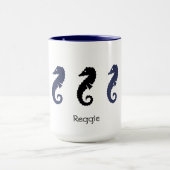 Mok - Zee Paarden met Naam (marine & zwart) (Midden)