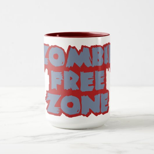 Mok Zombie Free Zone - kies stijl en kleur (Midden)