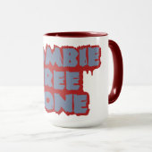 Mok Zombie Free Zone - kies stijl en kleur (Voorkant rechts)