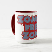 Mok Zombie Free Zone - kies stijl en kleur (Voorkant links)