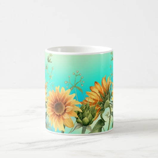 Mok zonnebloem Blauwe Gele koffie (Center)