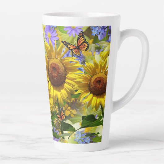 Mok zonnebloem Butterfly latte (Rechts)