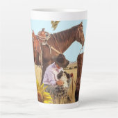 Mok zonnebloem Cowboy Horse Latte (Voorkant)
