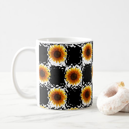Mok zonnebloemen (Met donut)