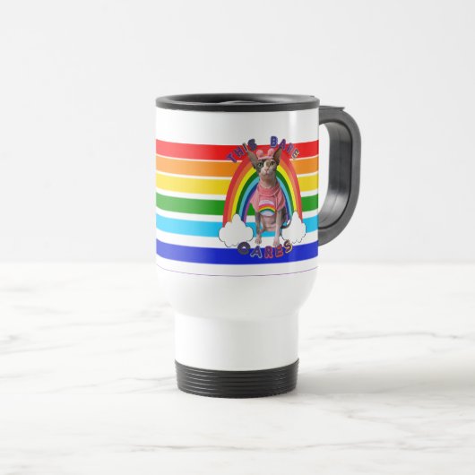 Mok Zorgbakpride regenboogkoffie (Voorkant rechts)