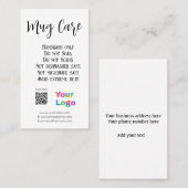 Mok zorginstructies Bedrijfsnaam toevoegen logo De Visitekaartje (Voorkant / Achterkant)