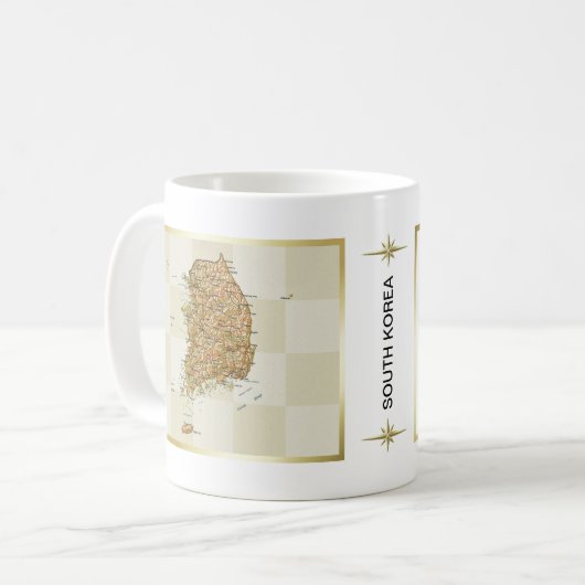 Mok Zuid-Korea vlag + kaart (Voorkant links)