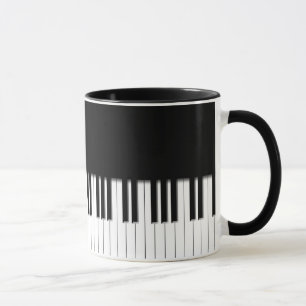 Mok - zwart pianotoetsenbord wit