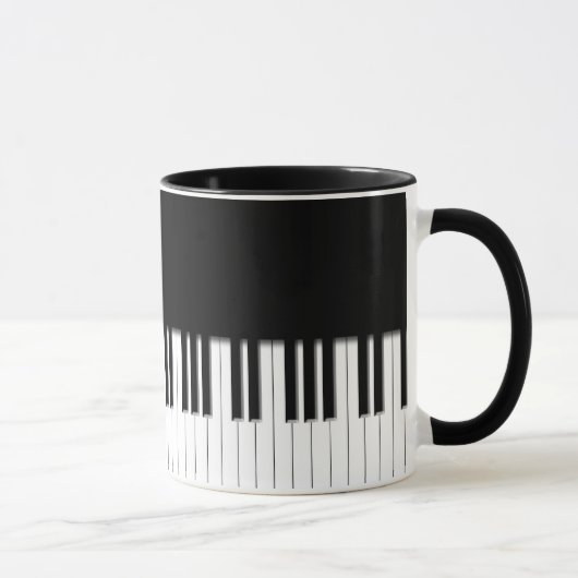 Mok - zwart pianotoetsenbord wit (Rechts)