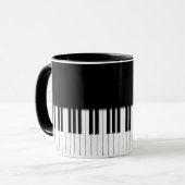 Mok - zwart pianotoetsenbord wit (Voorkant links)