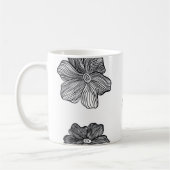 Mok zwart-wit bloemen koffie  (Links)