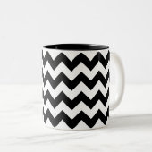 Mok zwart-wit Chevron Print (Voorkant rechts)