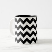 Mok zwart-wit Chevron Print (Voorkant links)