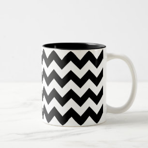 Mok zwart-wit Chevron Print
