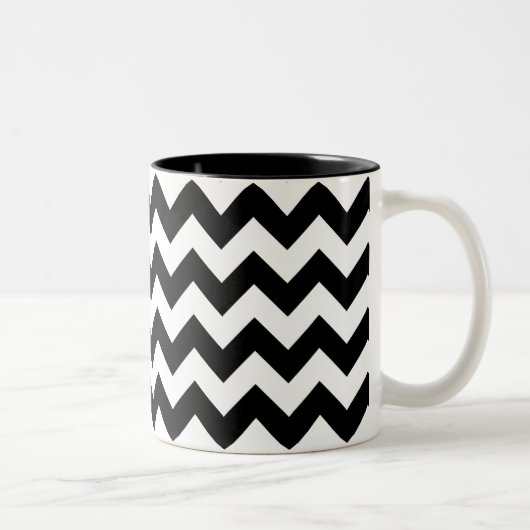 Mok zwart-wit Chevron Print (Rechts)