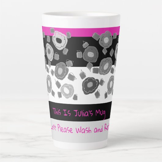 Mok zwart-wit en roze bij verlies gelieve terug te (Voorkant)