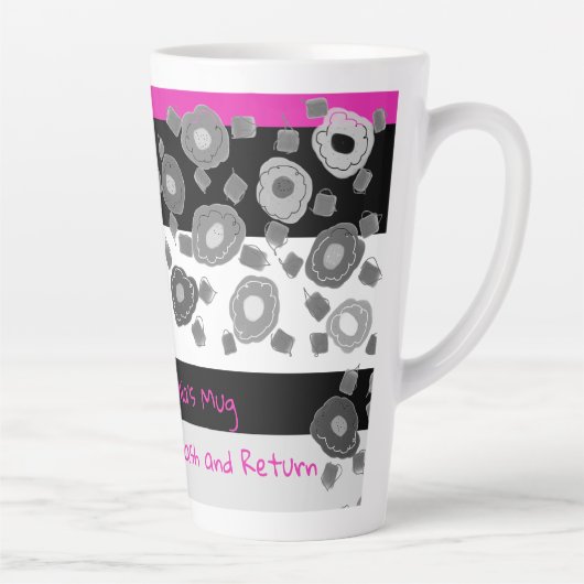 Mok zwart-wit en roze bij verlies gelieve terug te (Rechts)