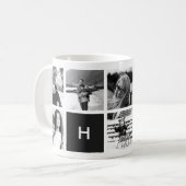 Mok zwart-wit fotocollage monogram (Voorkant links)
